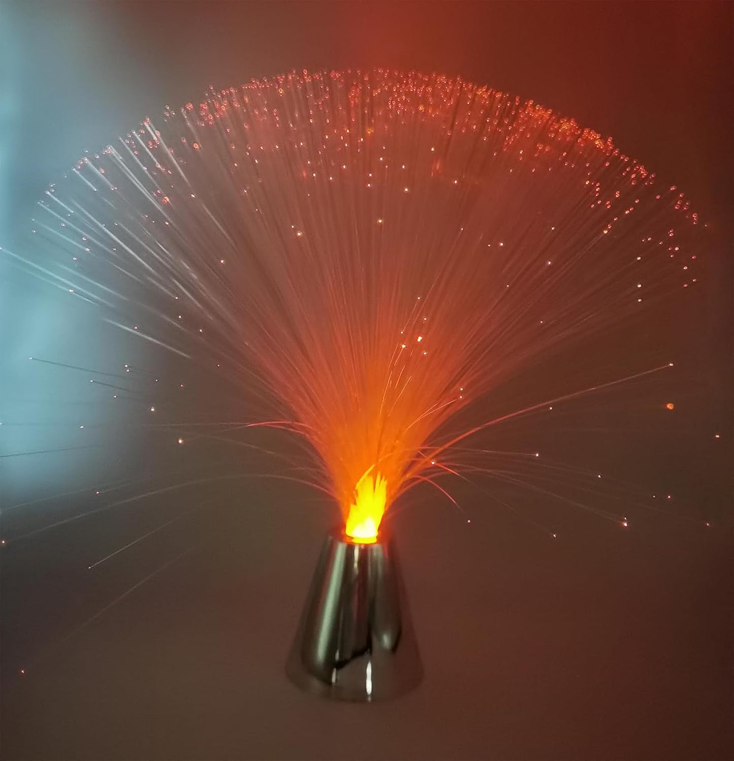 13-Inch LED Color-Changing Fiber Optic Fountain Night Light - Calming Christmas Decor (2-Pack)
