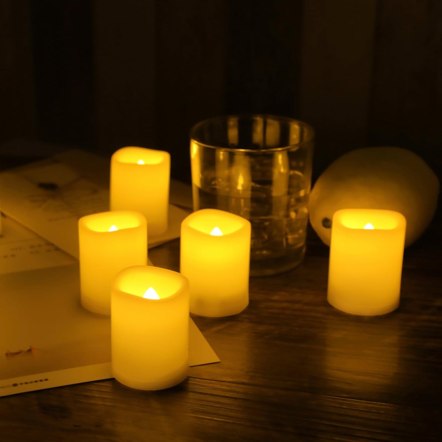 12 PCS LED Flameless Votive Candles - Long-Lasting Battery Operated with 120+ Hours Life