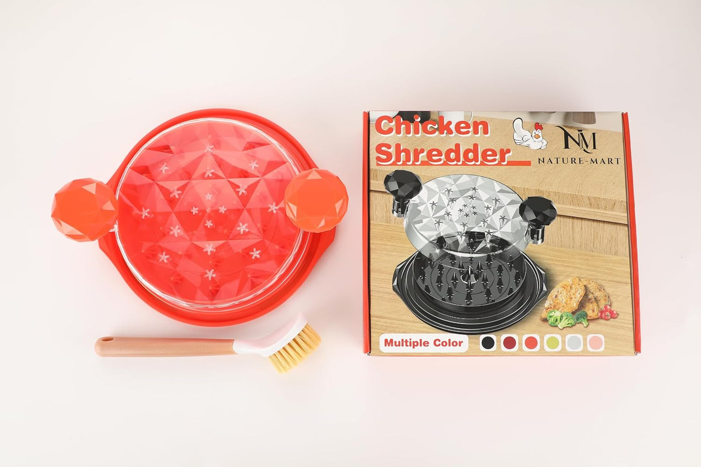 Skiennix Chicken Shredder - Ergonomic Tool for Effortless Meat Shredding | BPA-Free, Eco-Friendly, Orange