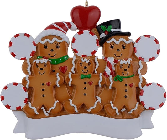 Personalized Gingerbread Couple Christmas Ornament - Family of 2 Keepsake Gift