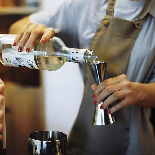 Integrated casting professional Jigger for Bartending,Japanese Cocktail Jigger Premium 304 Stainless Steel Jigger Premium & Heavy-Duty 2 OZ 1 OZ with Dimensions Inside Bartending Measuring