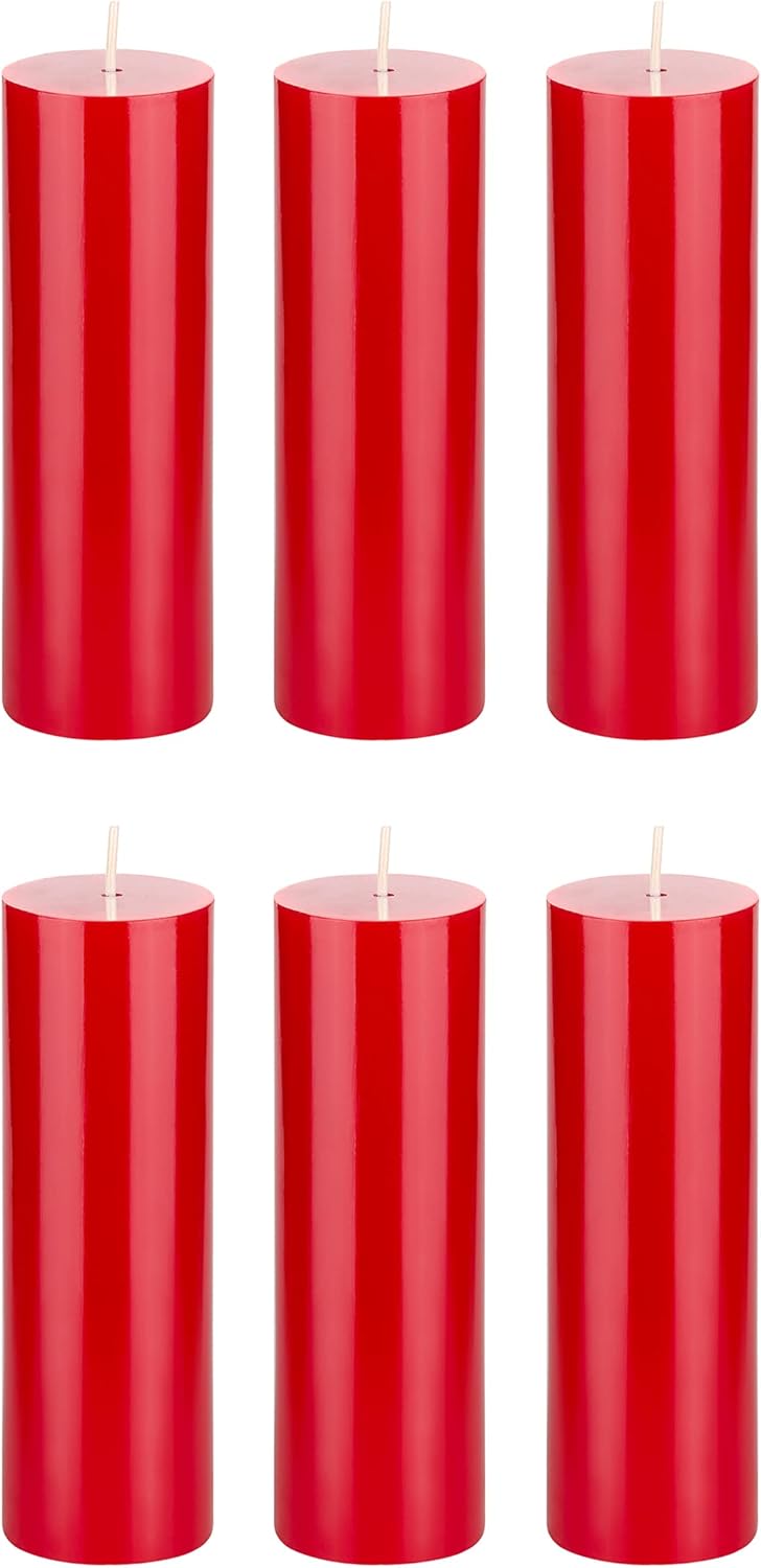 Unscented Black Pillar Candle - 2x6 Inch Hand Poured Premium Wax for Home Décor & Events