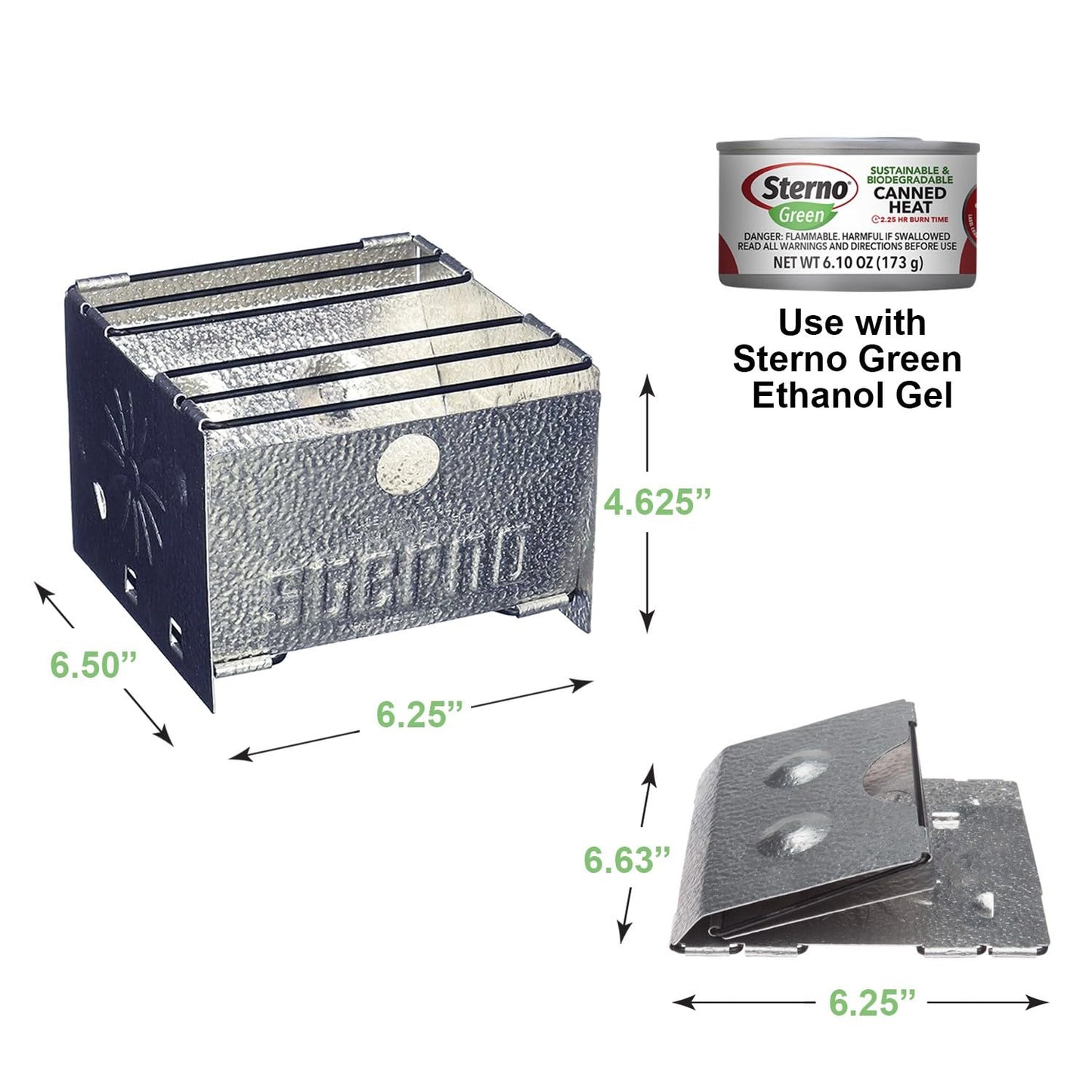 Sterno Foldable Camp Stove - Portable Camping Stove for Outdoor Cooking, Easy-to-Assemble for Outdoor Picnics, Tailgating, & Emergencies - Pack of 1, Silver