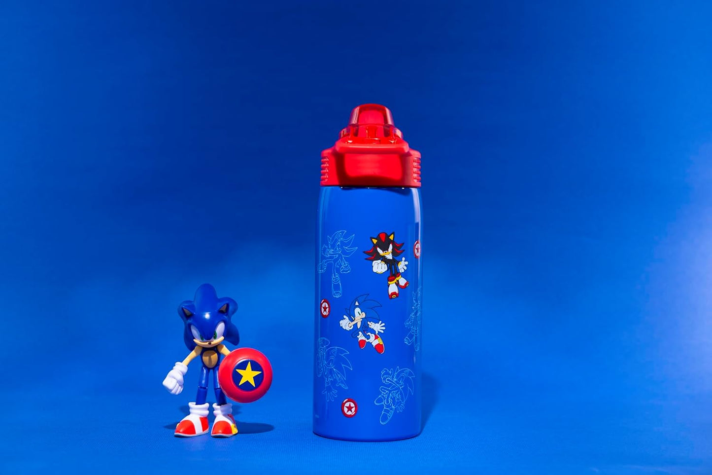Zak Designs Sonic the Hedgehog Kids Water Bottle - 19oz Stainless Steel, Leak-Proof With Straw & Handle