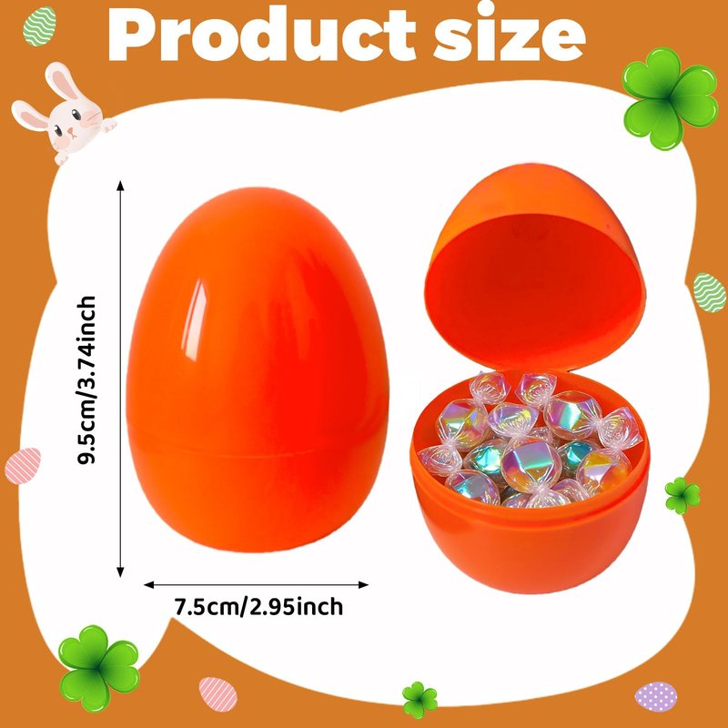 Jyluma 18 Pack 4 Inch Large Easter Eggs Big Colorful Easter Eggs for Refillable Basket Fillers Flat Bottom Plastic Easter Eggs Empty Surprise Eggs for Easter Hunt Party Favor