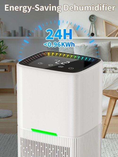 Dehumidifier | Skiennix 60 OZ Water Tank | Quiet Auto Shut Off for Home & Basement | 500 sq. ft.
