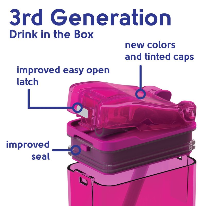 Precidio New 2022 Drink in the Box Design Eco-Friendly Reusable Drink Container, 12oz (Blue) 1012BL