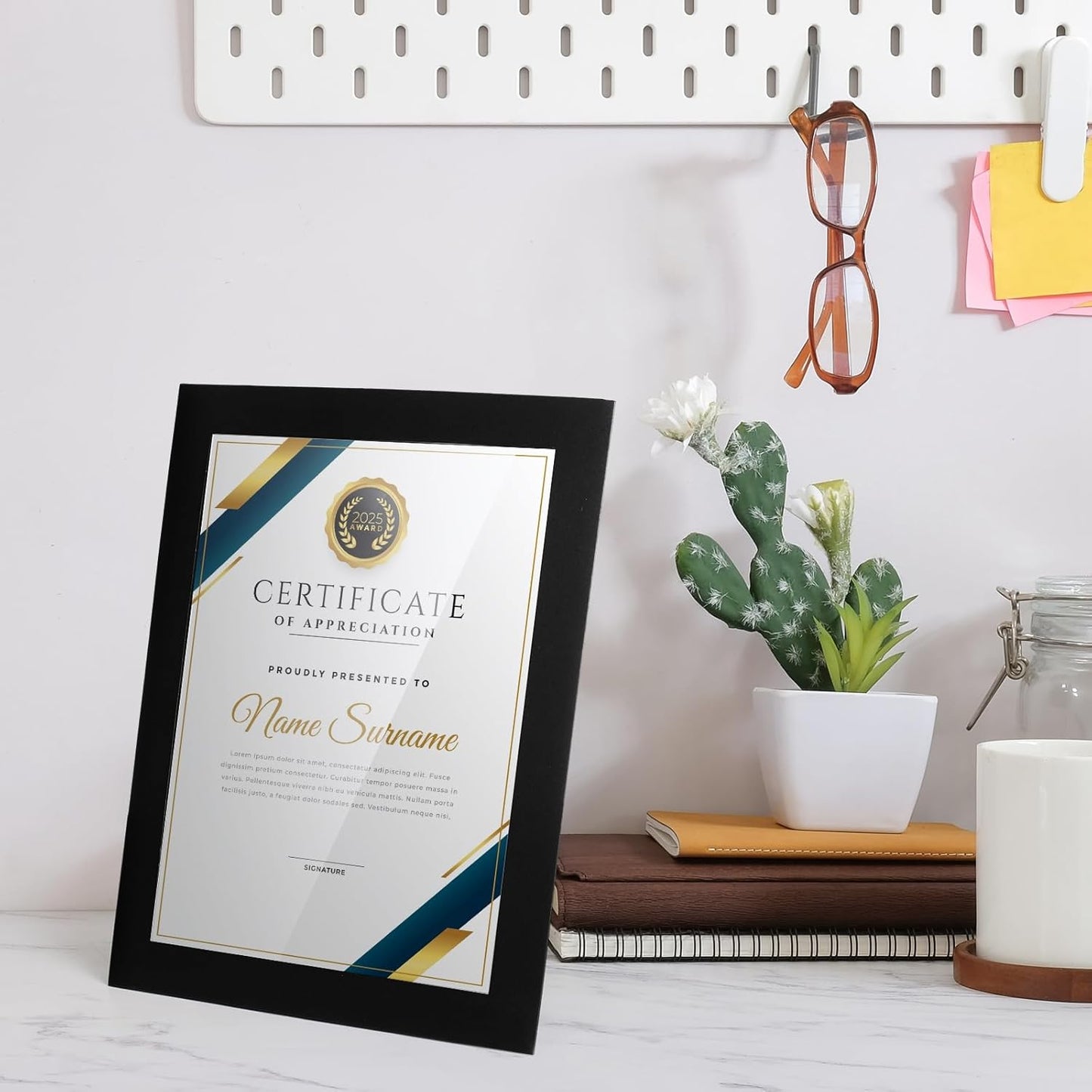 Tatuo 8.5 x 11 Picture Frames - Black Document Holders for Awards & Certificates | 25 Pack