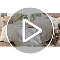 MooMee Wide Stripes Queen Sheet Set - White & Linen Grey 100% Washed Cotton