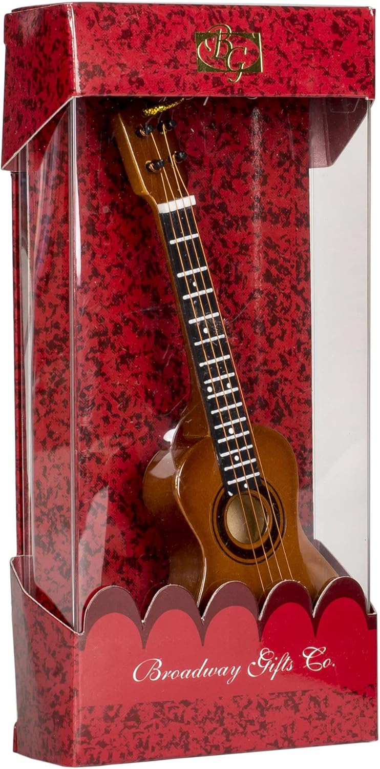 Ukulele Christmas Ornament - 5-Inch Brown Broadway Gift Music Replica