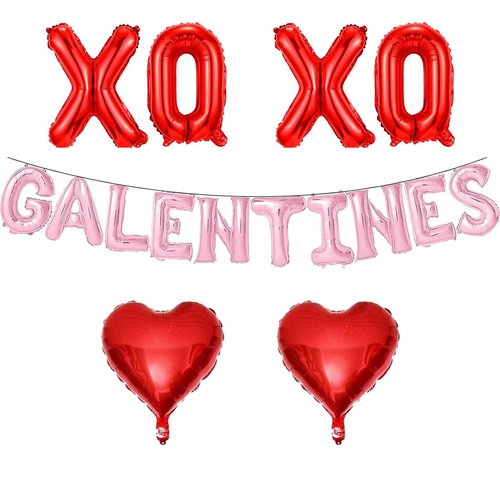 16" Pink Galentines Day Balloons, Galentines Day Banners Decorations as Party Supplies, Galentine's Day Decor for Home Office Classroom