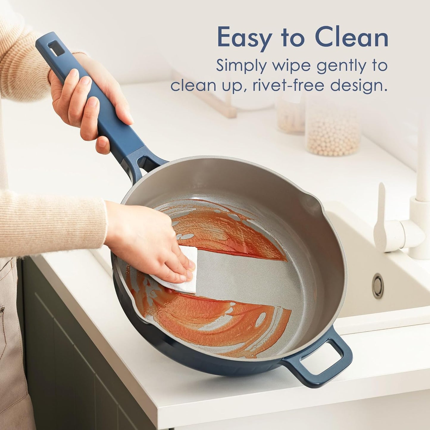SENSARTE 15-Piece Nonstick Cookware Set - Induction Compatible with 8-Inch Omelet Pan & Lid