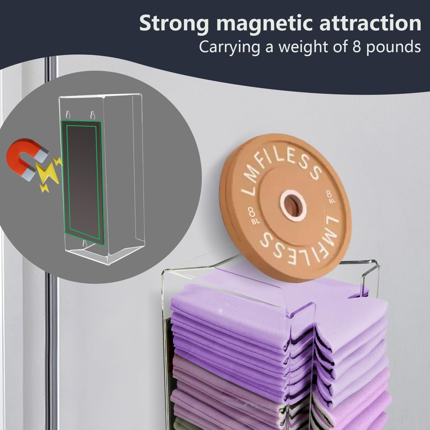 Wanapure Magnetic Acrylic Can Cooler Holder, Beer Can Sleeves Storage, Wall Mounted Can Cooler Dispenser, Gifts for Beer Lovers