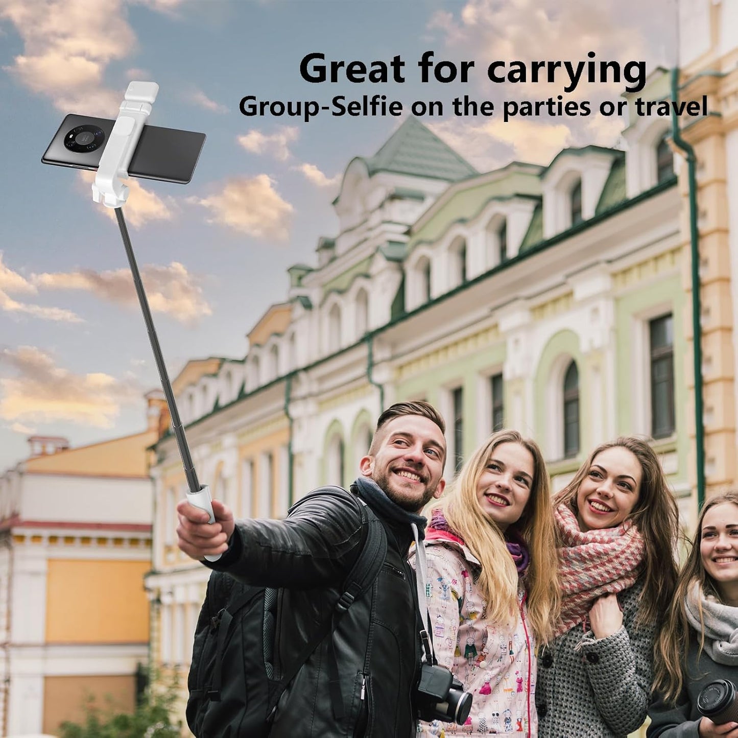 Skiennix Selfie Stick Tripod - 40-Inch Retractable Design with Wireless Remote & Light | Portable for iPhone & All Cellphones