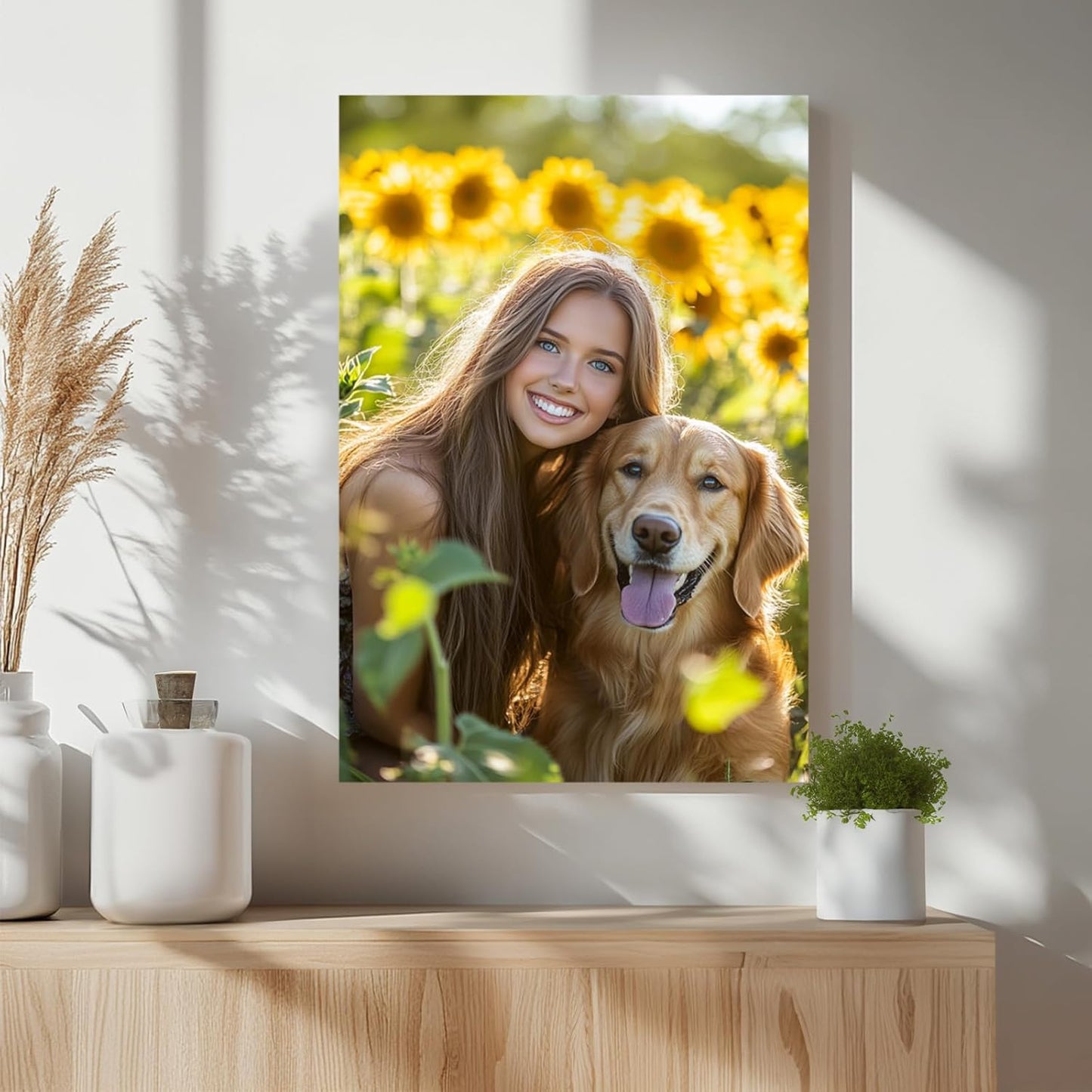 Skiennix Personalized Photo Canvas Print - Custom Wall Art for Family, Pets & Couples | Perfect Gift