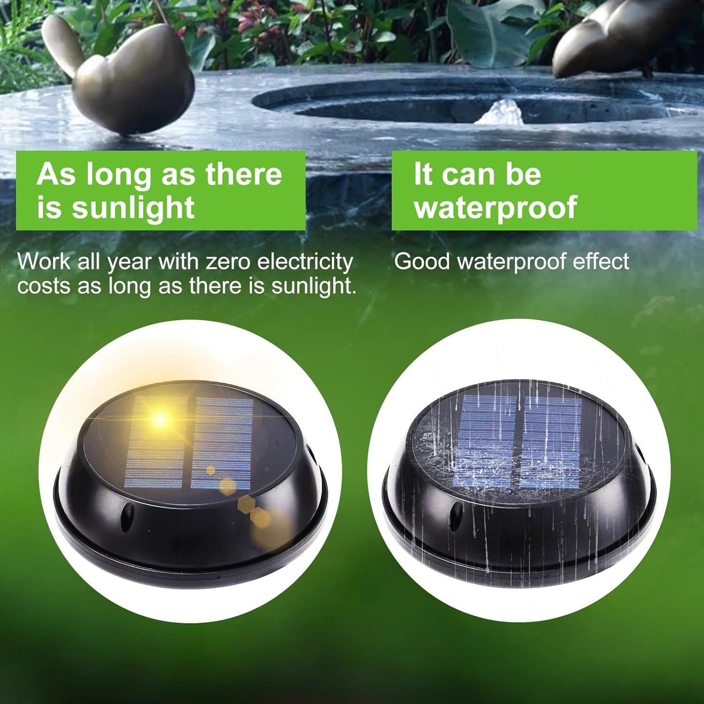 Skiennix Solar Bird Bath Swing Device - Stainless Steel Bubble Enhancer for Garden Ponds & Pools