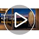 FlyQintess 4.3FT Hanging Ghost Halloween Decor with LED Lights, Outdoor Spooky Ghost for Yard & Porch