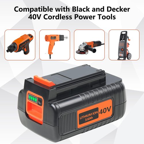 Black & Decker 40V Lithium Battery Replacement - 3.6Ah for LBX2040, LBX36, LBXR36, LST540 & More