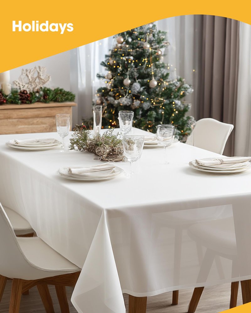 Niuara White Plastic Table Cloth - 24 Pack 54" × 108" Rectangle Disposable Tablecloths for 6FT Tables, Waterproof Table Cover for Party, Holiday & Gathering Use