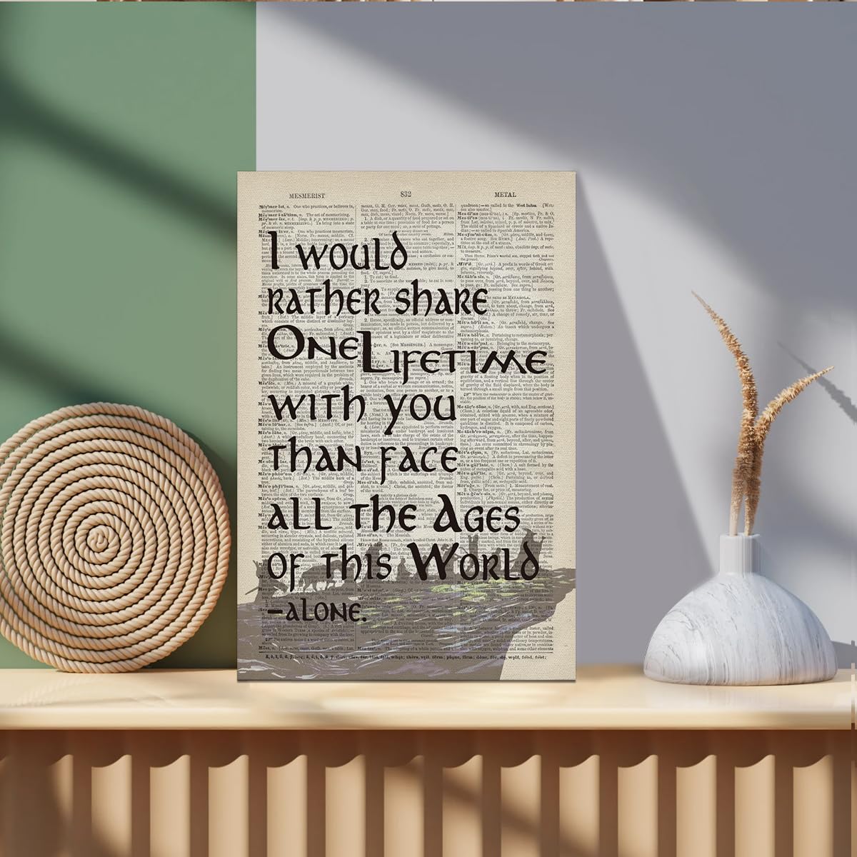 LOTR Poster, Gift for LOTR Decor, LOTR Gifts, I Would Rather Share One Lifetime - Arwen, Inspirational Wall Art, LOTR Canvas Prints Poster Wall Decor, Canvas Wall Art for Home Decor, 24x16