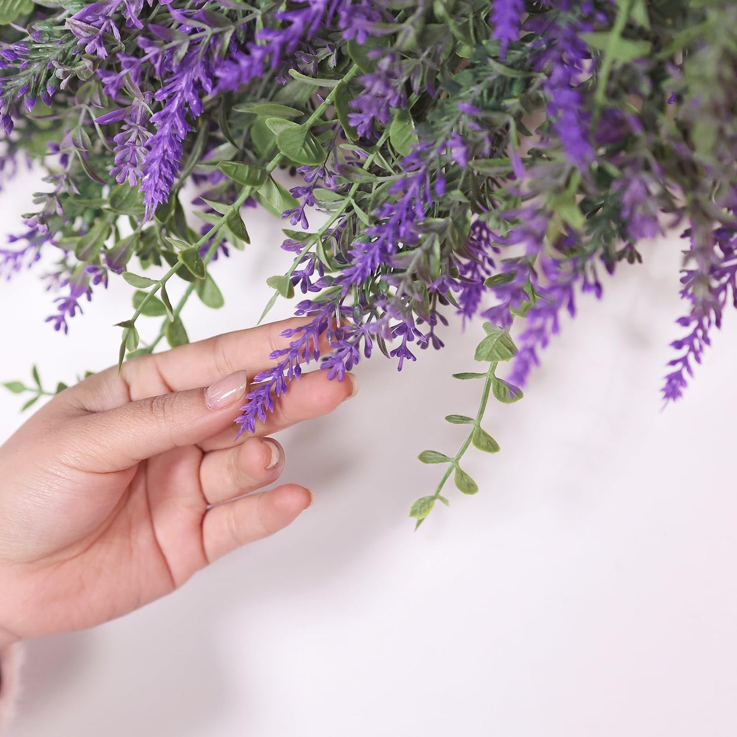 26'' Large Eucalyptus and Lavender Wreath for Front Door, Porch, Window- Artificial Eucalyptus Leaves with Lavender Wreath for Home, Farmhouse Wall Decor- Spring, Summer, Fall, All Seasons (Purple)