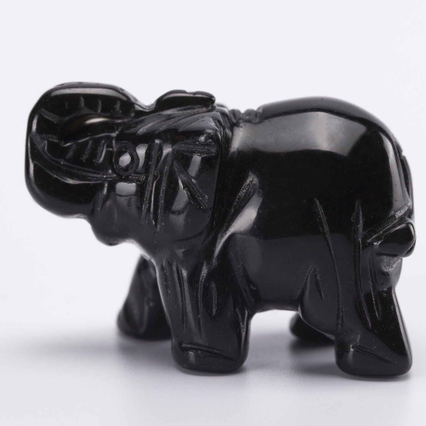Opal Opalite Elephant Statue - 1.5" Natural Stone Carved Figurine for Chakra Healing