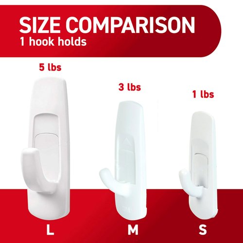 Command Large Utility Hooks, 14-Hooks, 24-Strips, Organize Damage-Free