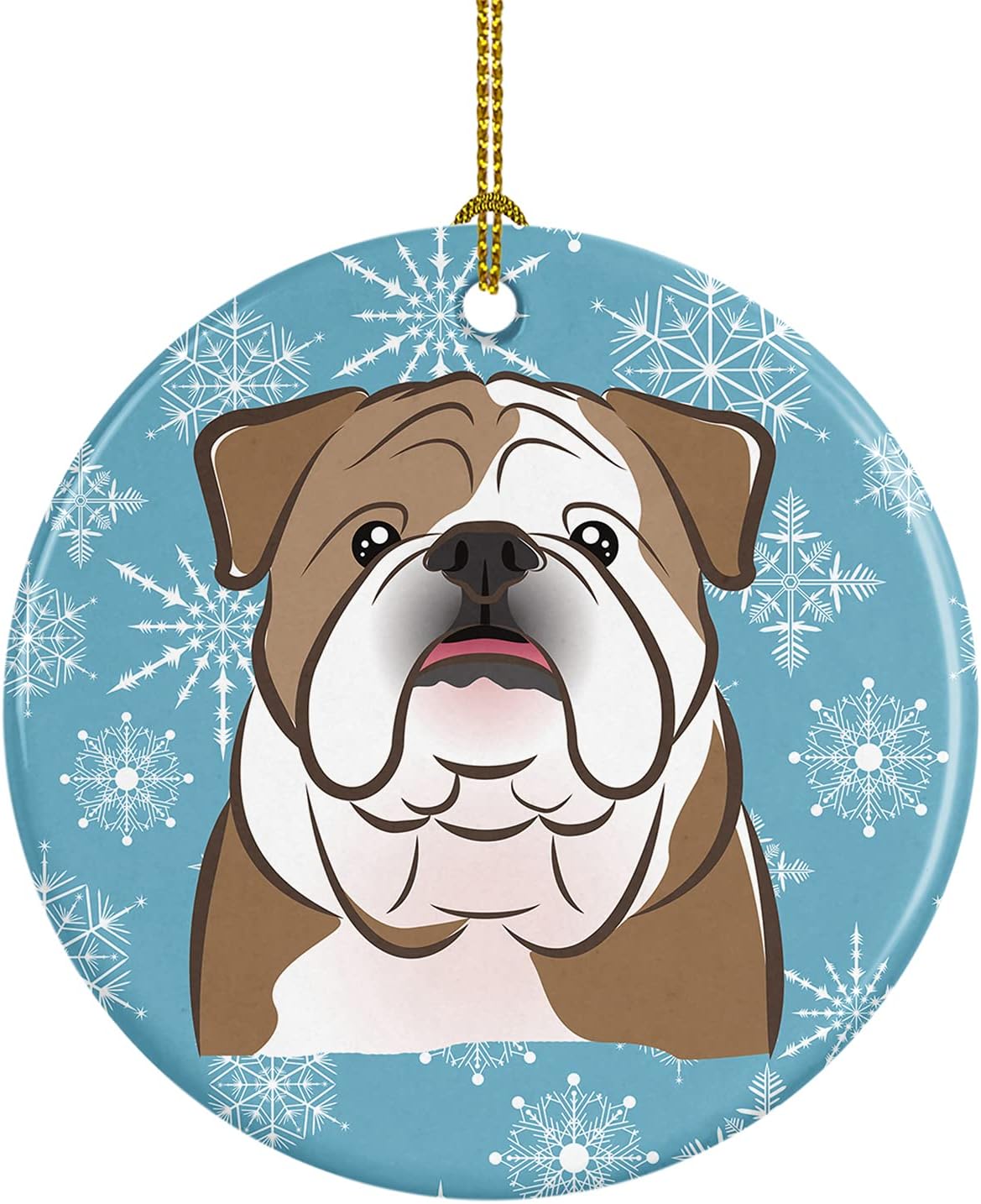 Snowflake English Bulldog Ceramic Ornament - Caroline's Treasures, Multicolor