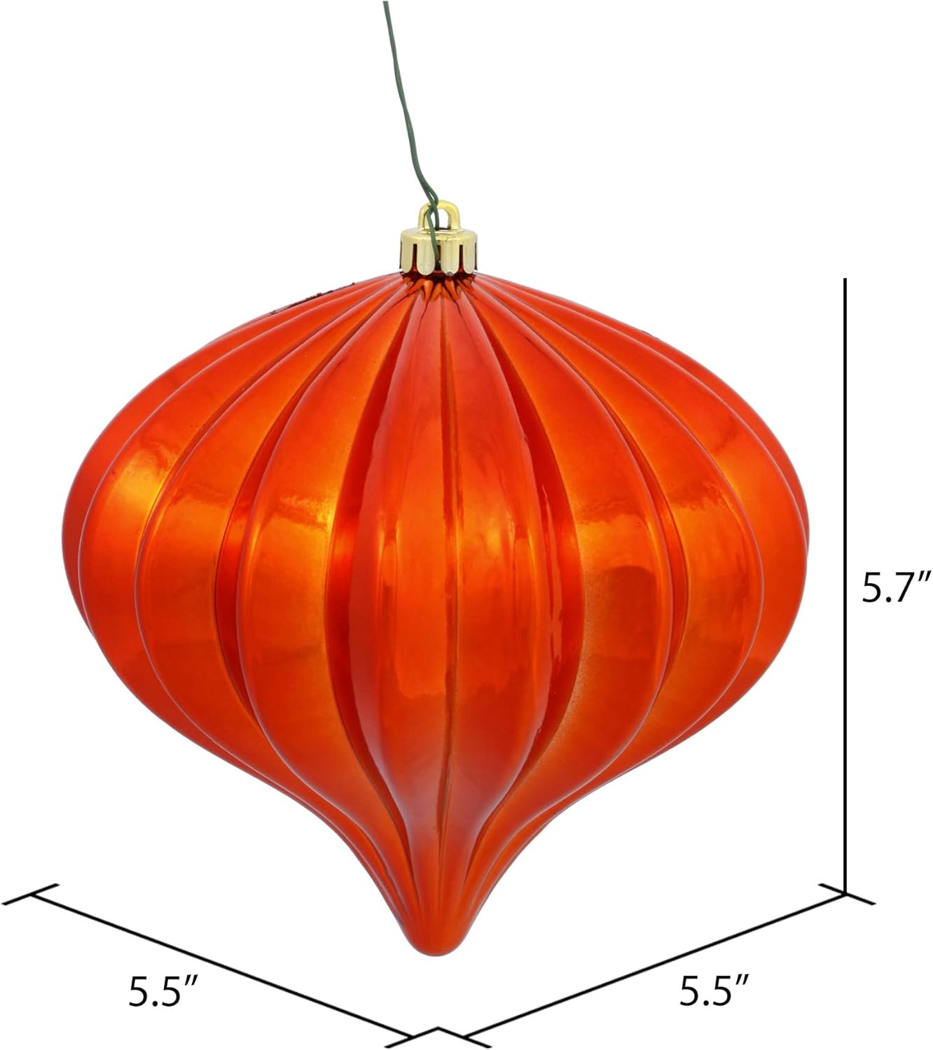 Burnished Orange Matte Onion Christmas Ornaments - UV Treated, Set of 3 by Vickerman