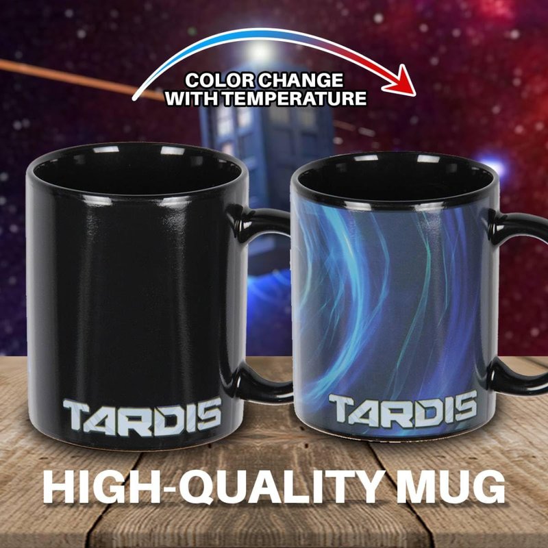 Seven Times Six Doctor Who TARDIS Vortex Heat Reactive Color Changing Tea Coffee Mug Cup
