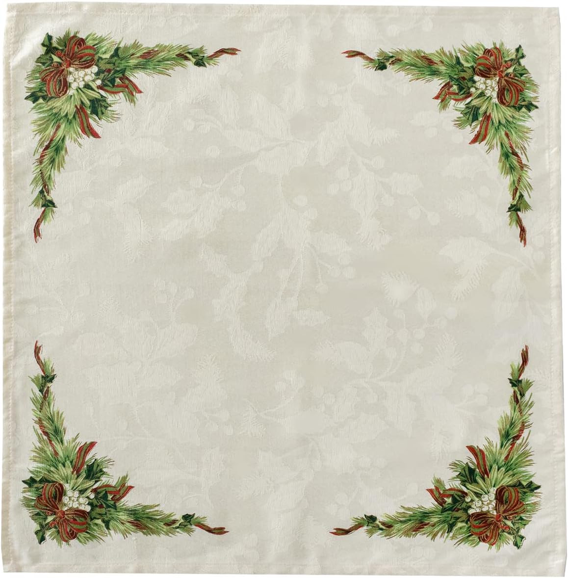 Christmas Ribbons Cloth Napkins Set of 4 | 19" Fabric Napkins for Holiday Table Decor