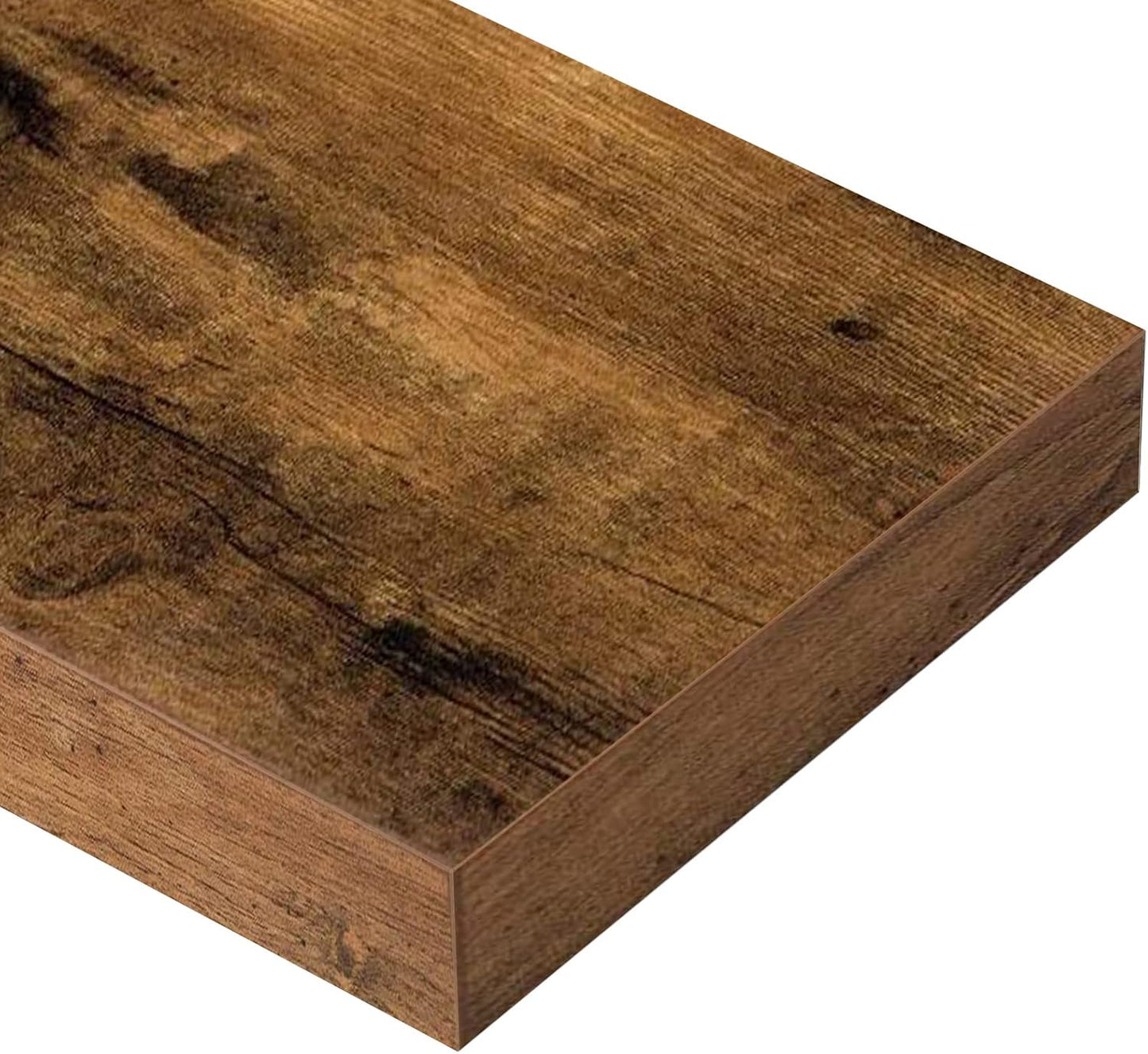 QEEIG Floating Shelves - Rustic Brown Wall-Mounted Shelf Set of 2 | 31.5" Long for Home Decor & Display