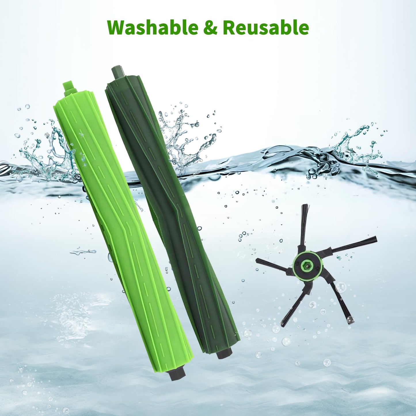 Replacement Parts Brushes Set for iRobot Roomba s9 (9150) s9+ s9 Plus (9550) s Series AI Robot Vacuum Kits (3 Set Rubber Brushes, 8 Side Brushes)