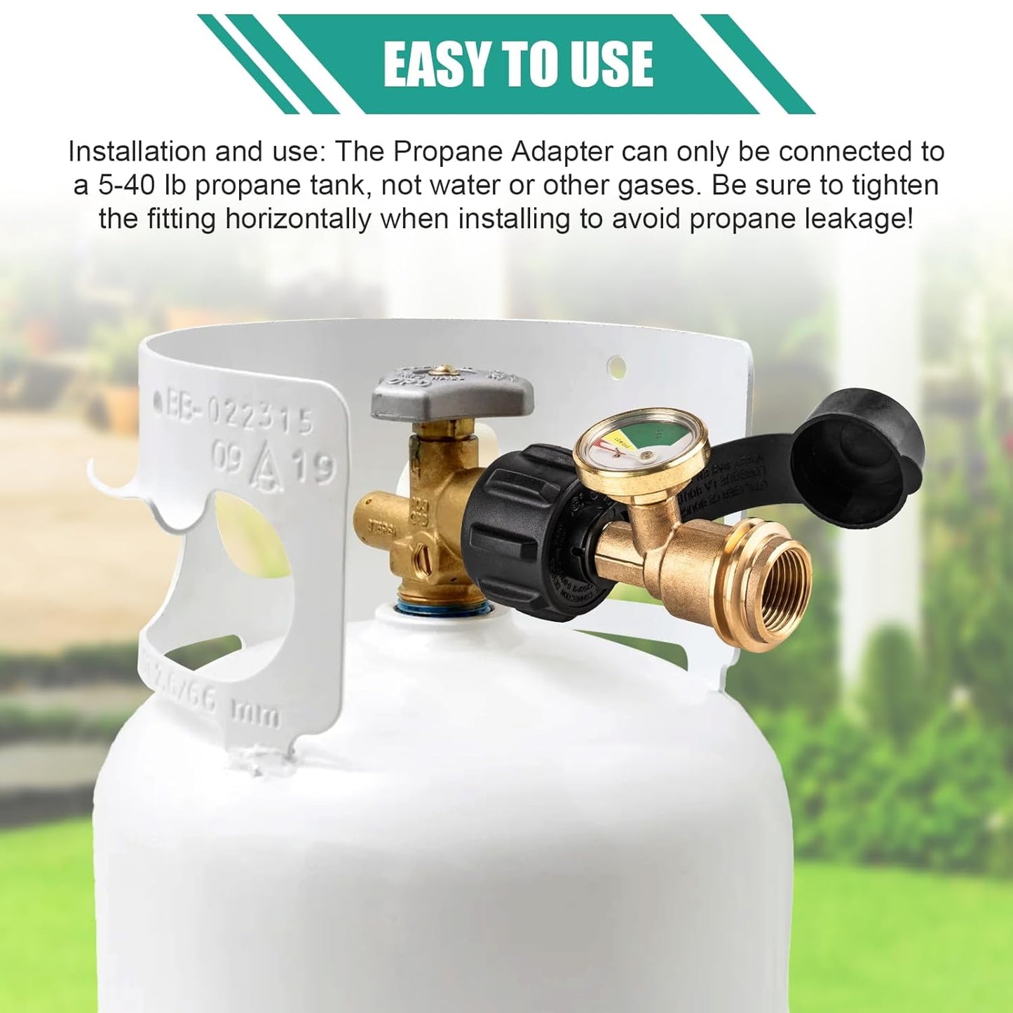 Skiennix Propane Tank Gauge - Leak Detector & Universal Level Indicator for 5-40lb Tanks | Compatible with BBQ Grills & Camping Stoves
