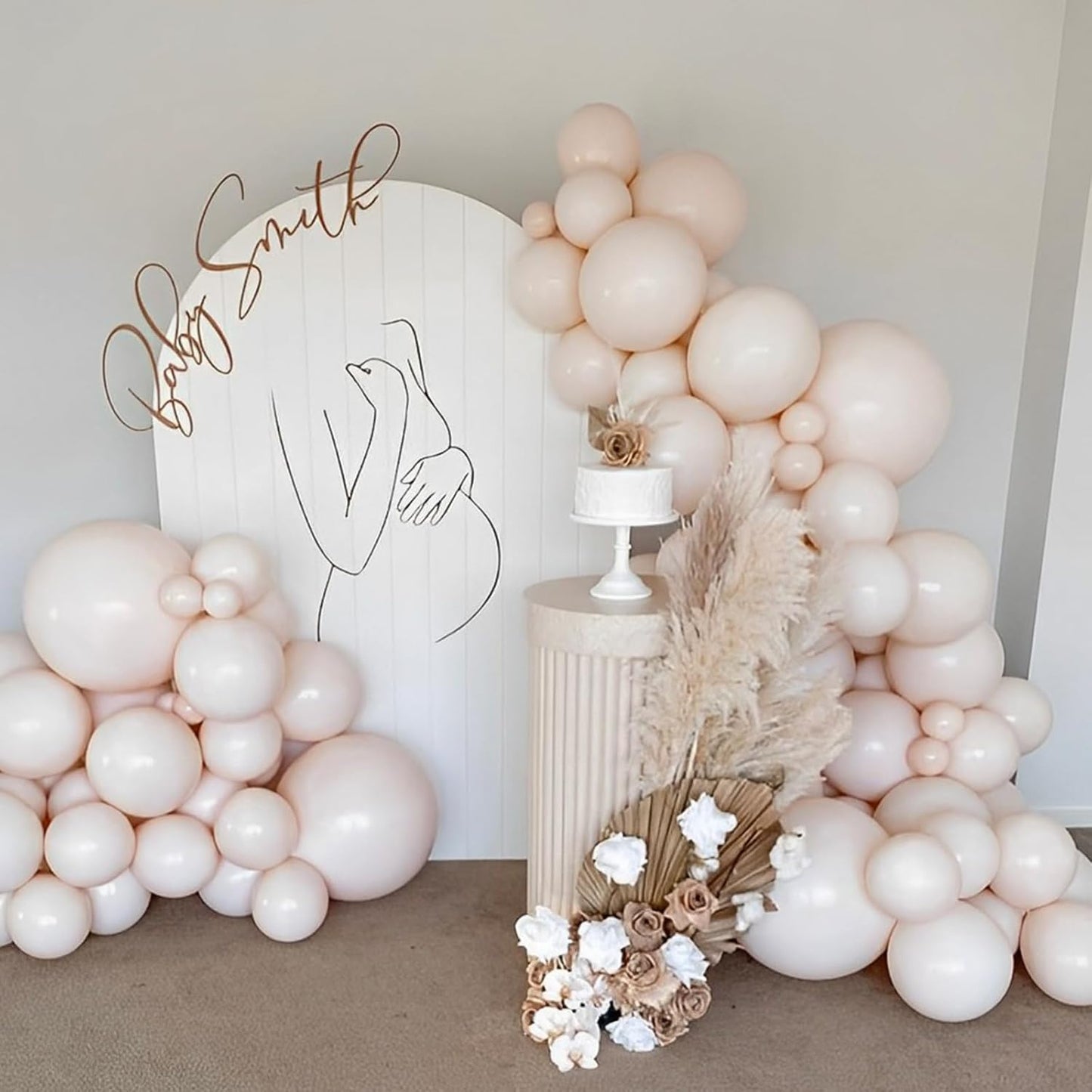 Voircoloria 110pcs Blush Balloons - 12 Inch Nude Latex Party Balloons for Weddings & Celebrations