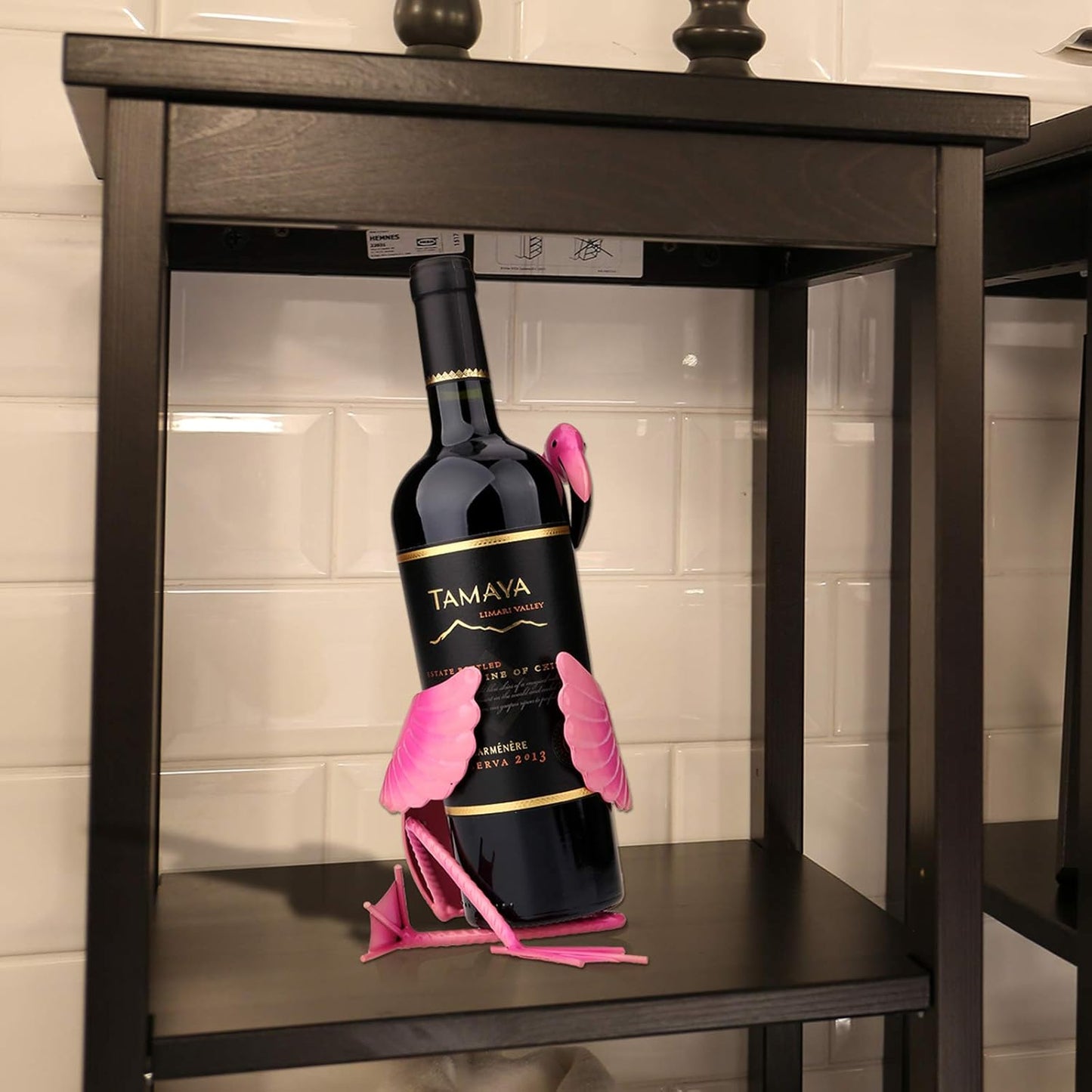 Flamingo Wine Holder - Metal Sculpture Wine Shelf for Home Decor & Crafts