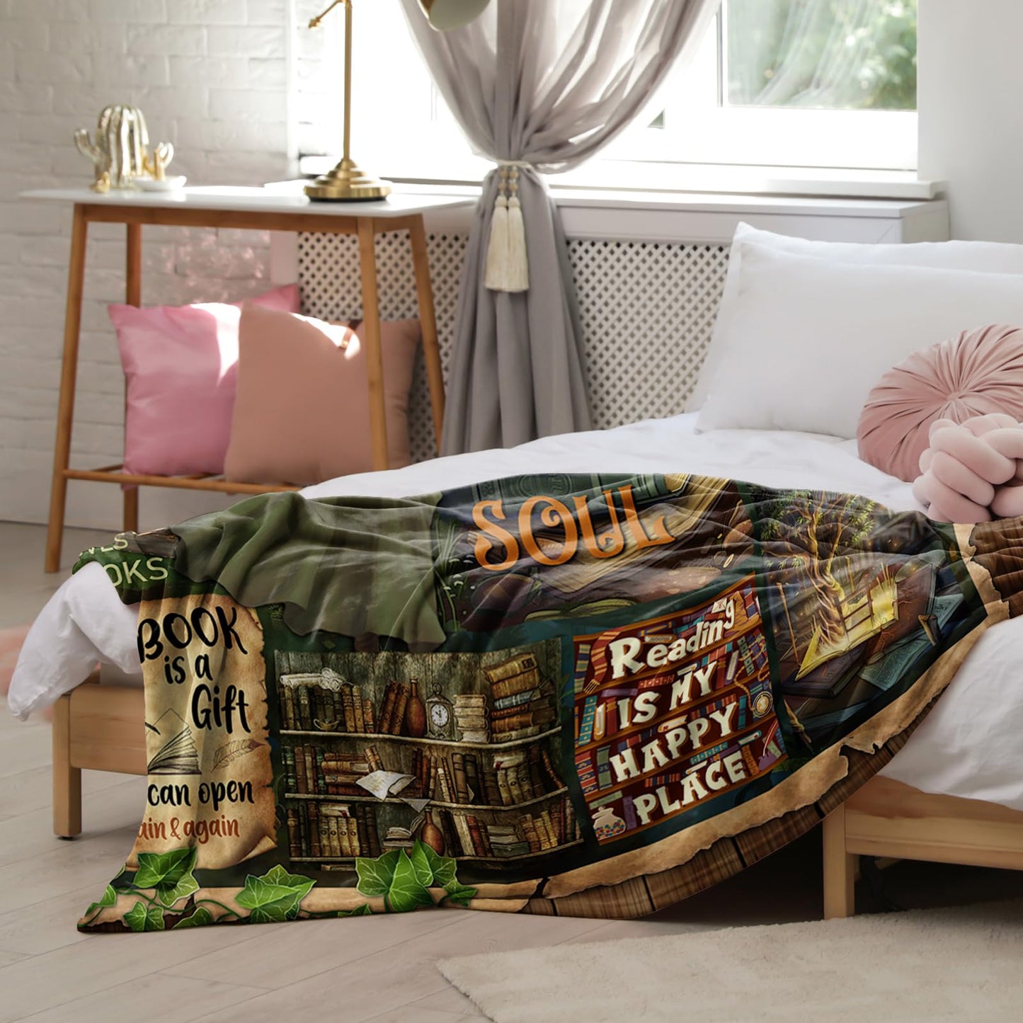 Blankets for Book Lovers, Book Lovers Gifts, Gifts For Readers, Reading Gifts Blanket 50"X60", Bookish Gifts, Book Gifts, Book Club Gifts, Book Reader Gifts, Bookworm/Literary Gifts For Book Lovers
