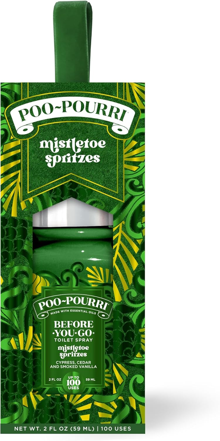 Poo-Pourri Before-You-Go Toilet Spray - Mistletoe Spritzes, 2 Fl Oz | Cypress, Cedar & Smoked Vanilla