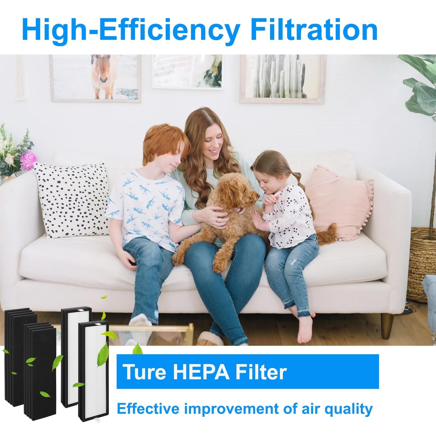1+4 Set HFD300 Filter Replacement-Compatible with Honeywell Air Genius 3,4,5,6 Series Air Cleaner Purifier,Part#HFD300,HFD310,HFD360,HFD314,HFD323CV1,HFD320 Replacement Filter.