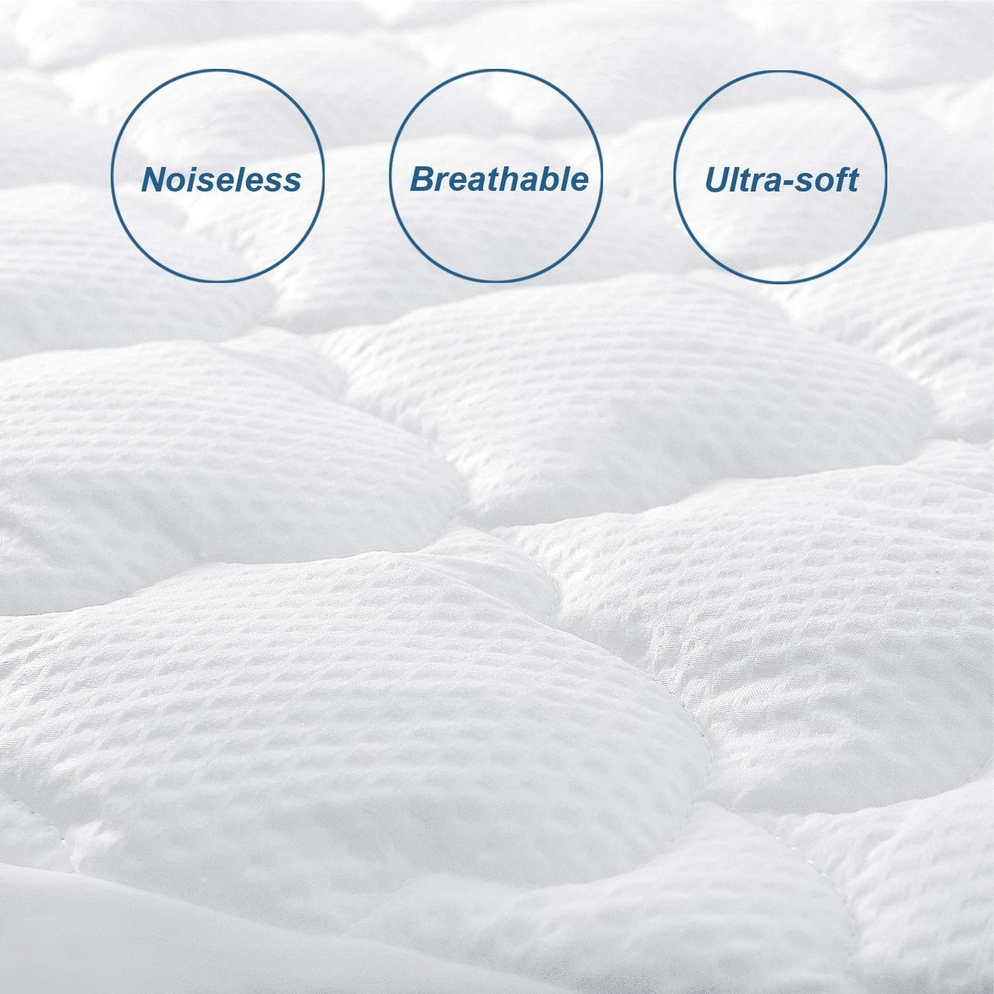 King Size Air Mattress Cover, Thick Quilted Mattress Topper King, Super Soft Breathable and Noiseless Down Alternative Fiber Pillow Top Mattress Pad with Deep Pocket Fits Up to 23 Inch Mattress