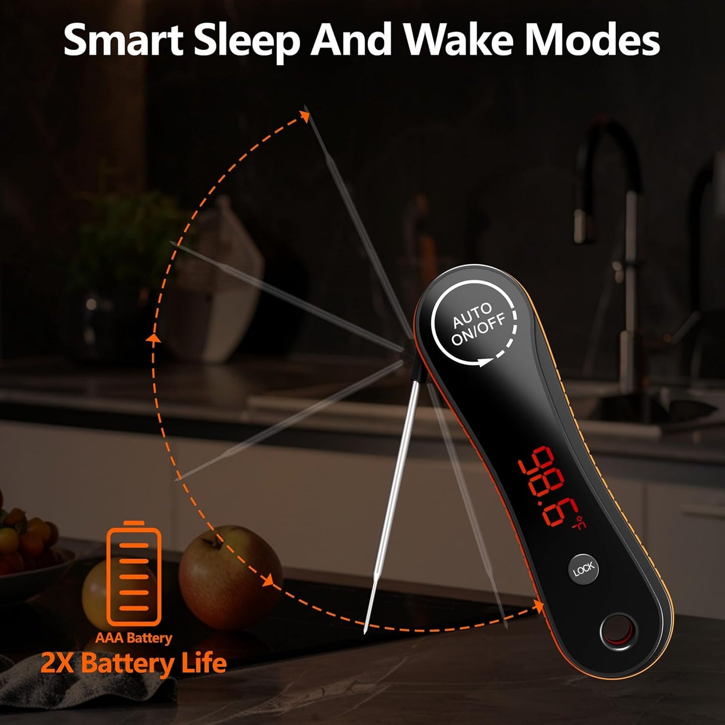 Paysean Digital Meat Thermometer - 0.5 Sec Instant Read for Grilling, BBQ, Candy & Liquid - Perfect Gift for Dad