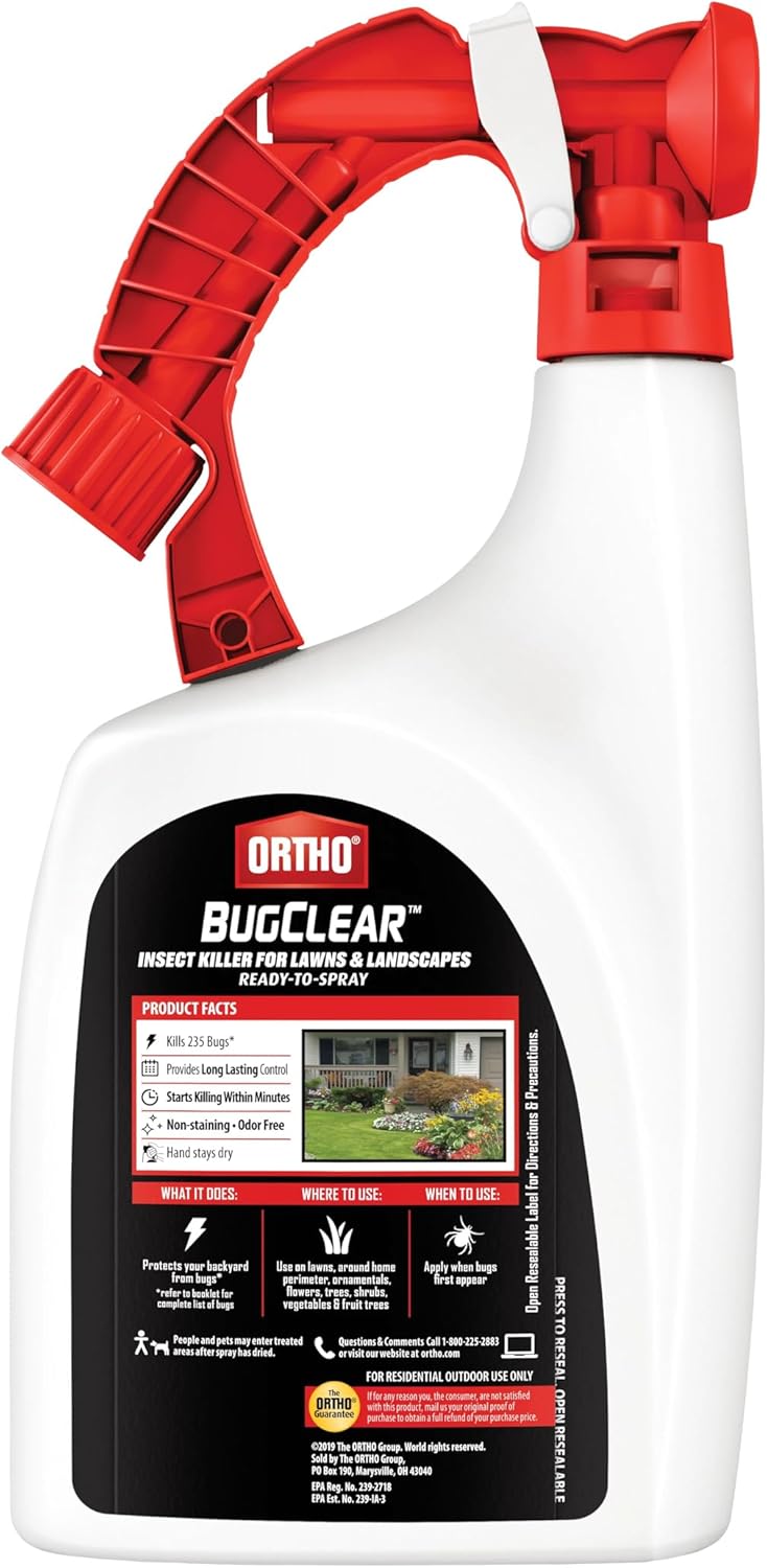 Ortho BugClear Insect Killer - Ready-to-Spray Outdoor Bug Spray with Hose-End Applicator | 32 fl. oz.