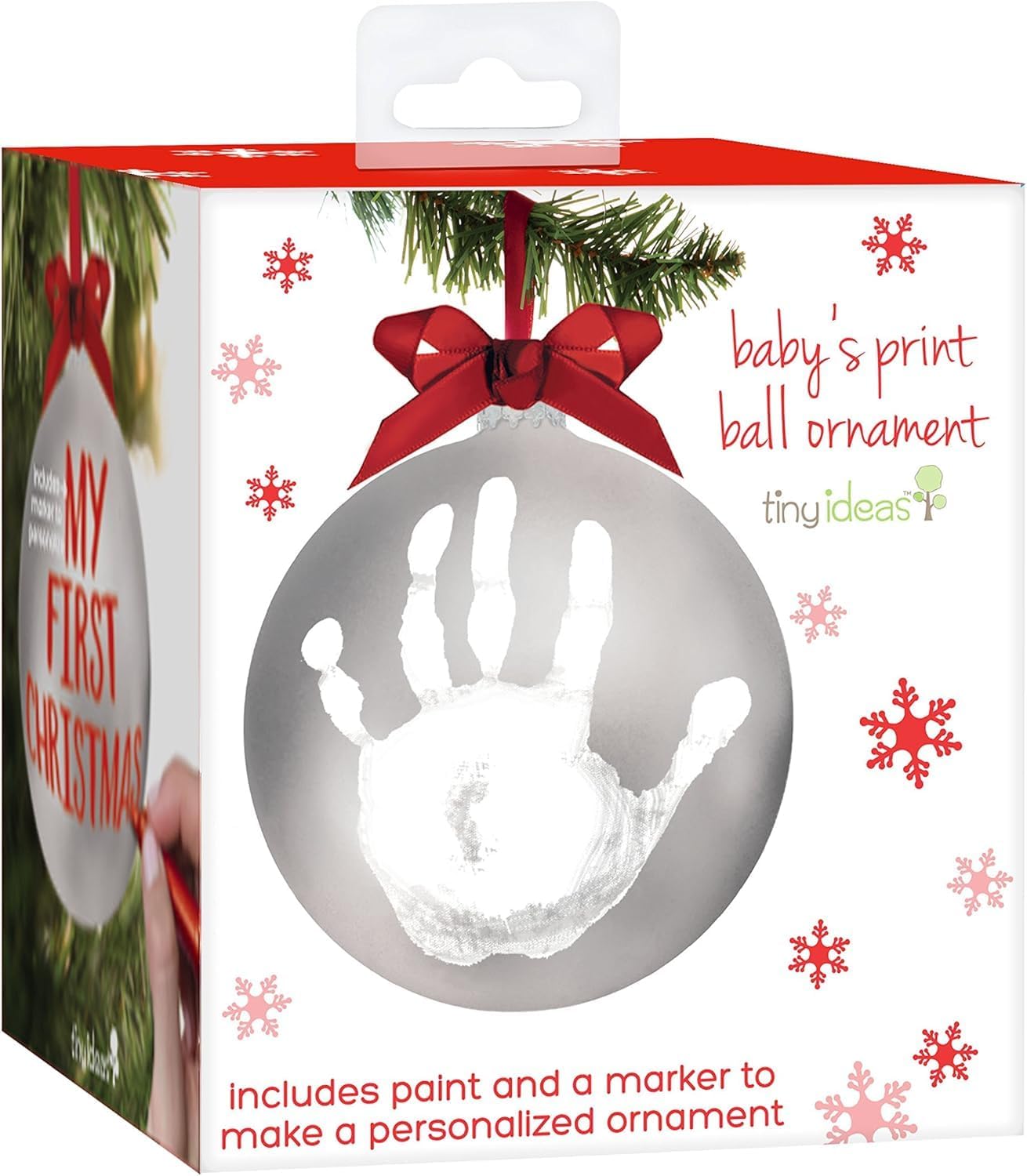 Christmas Baby Handprint Ornament Kit - DIY Keepsake Bauble with Paint for Newborns