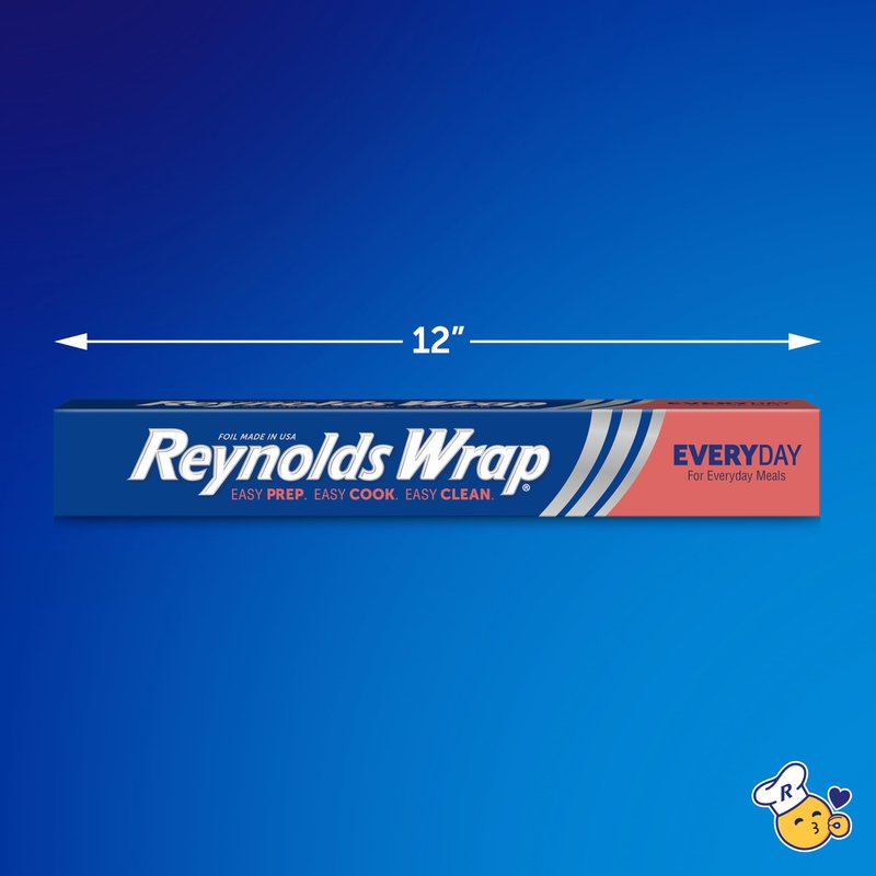 Reynolds Wrap Aluminum Foil Pack, Aluminum Foil Roll Double Pack, Easily Moldable Around Food for a Tight Seal, Great for Covering Dishes and Storing Leftovers, 2 Pack, 175 Sq. Ft. Rolls