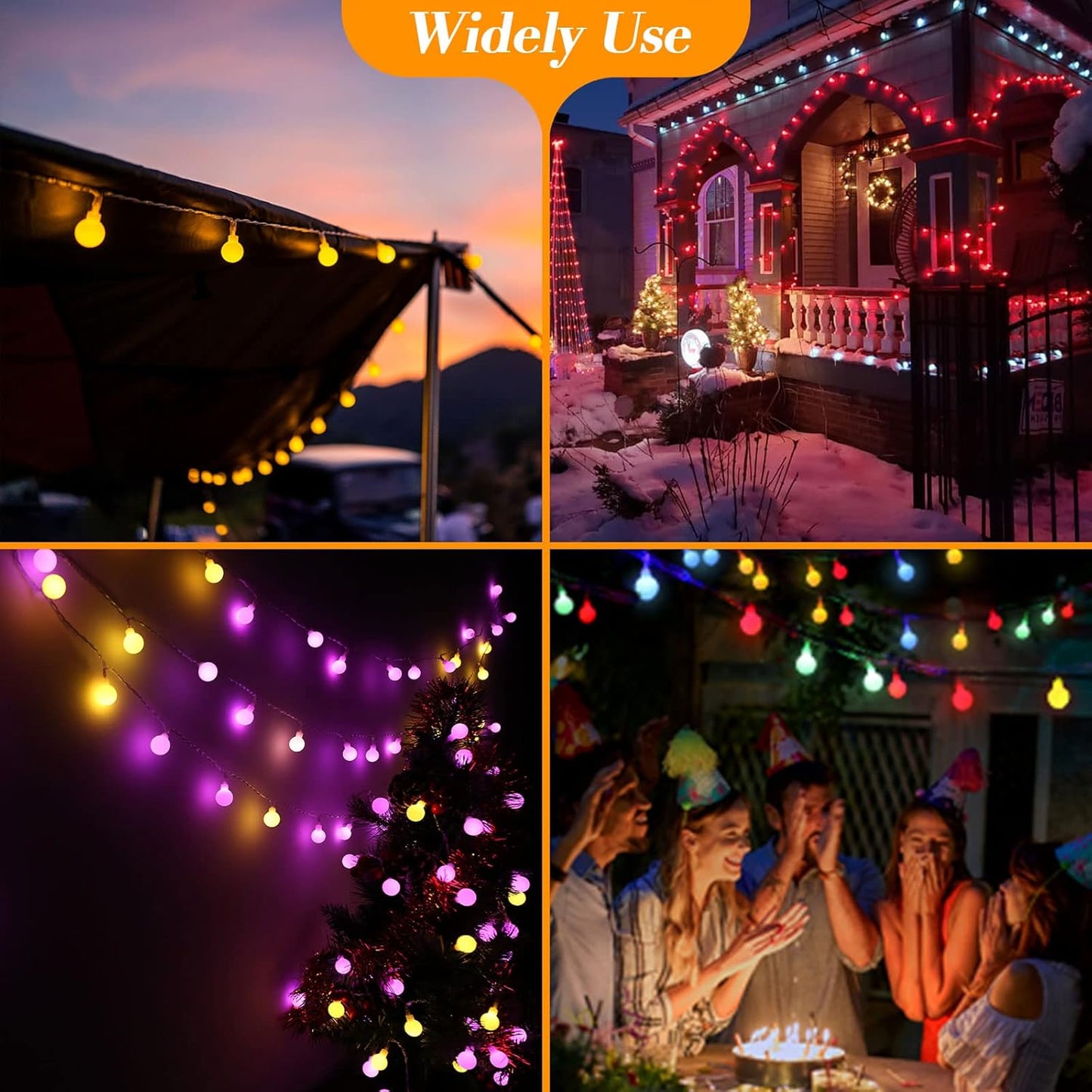 ALOVECO 18ft LED String Lights - 50 Waterproof Globe Fairy Lights with Remote & 8 Modes for Indoor/Outdoor Decor