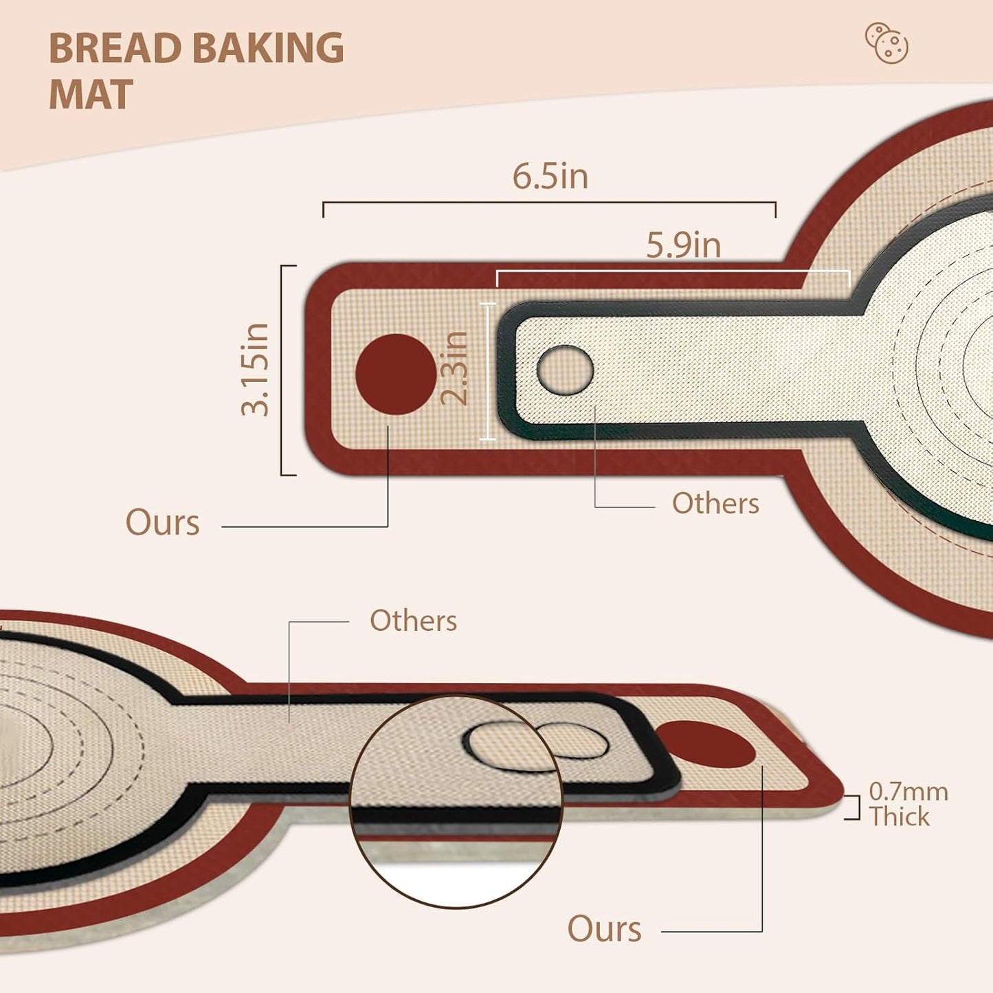 Skiennix Silicone Bread Sling - 2 PCS Non-Stick Red Baking Tools with Extra Long Handles | Dishwasher Safe