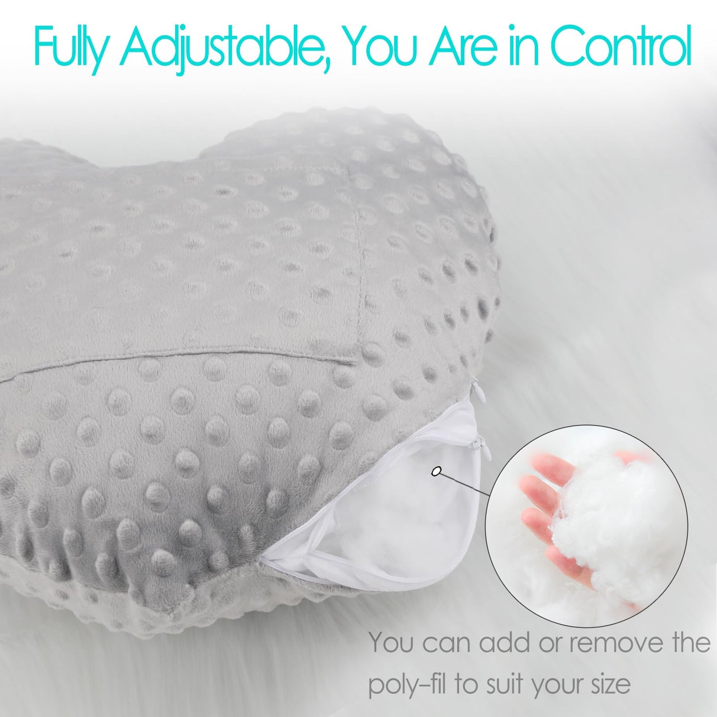 Heart Surgery Pillow for Open Heart Surgery After Bypass Coughing with Pocket Comfort Cushion Recovery Gifts Women Men Patients Minky Dot Light Gray