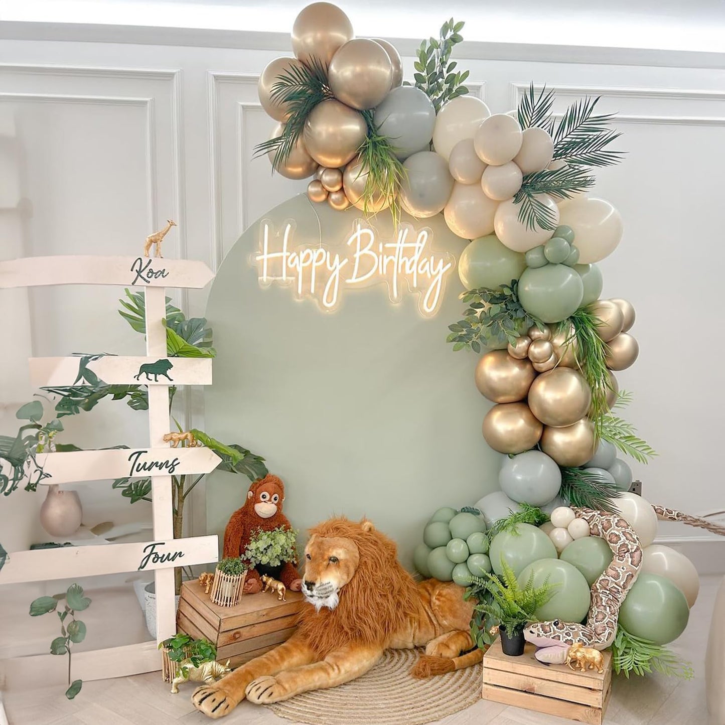 Sage Green and Gold Balloons, Pastel Sage Gold Party Balloons, Eucalyptus Olive Mint Green Biodegradable Balloon for Baby Shower Birthday Engagement Wedding Anniversary Tea Party Round Decorations