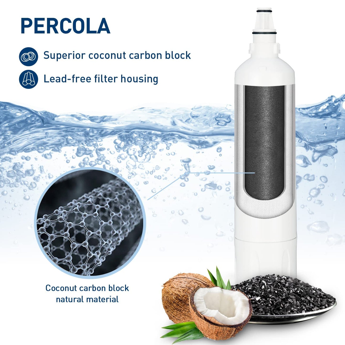 PERCOLA AP Easy C-Complete/Model A/C Under Sink Water Filter, Compatible with 3M® Aqua-Pure® AP Easy Complete System/USF-A/C Under Sink Filtration System 500 Gallons top(3 Pack)