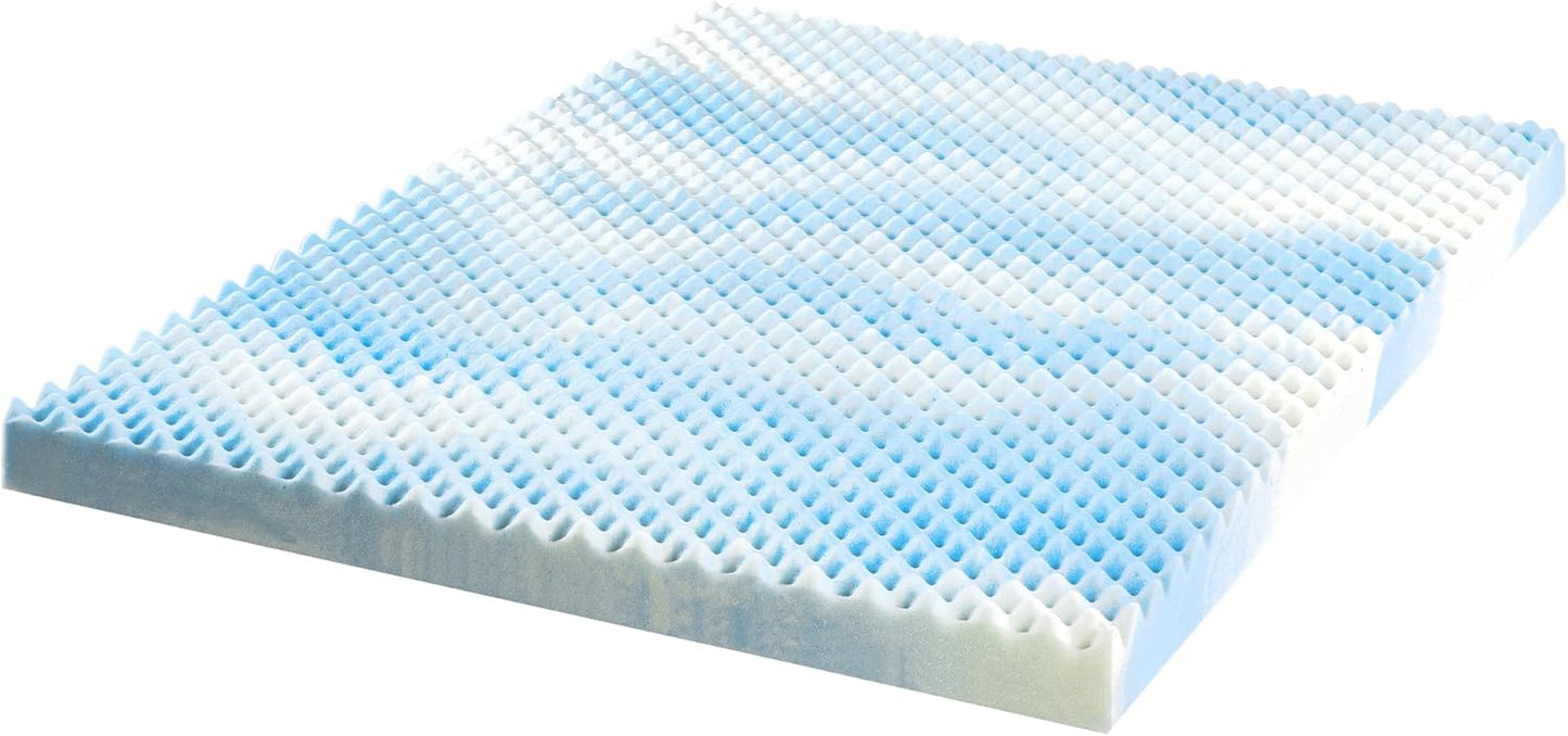 ZINUS 4 Inch Swirl Gel Cooling Memory Foam Mattress Topper, Smaller, More Convenient WonderBox Packaging, Cooling, Airflow Design, CertiPUR-US Certified, Twin